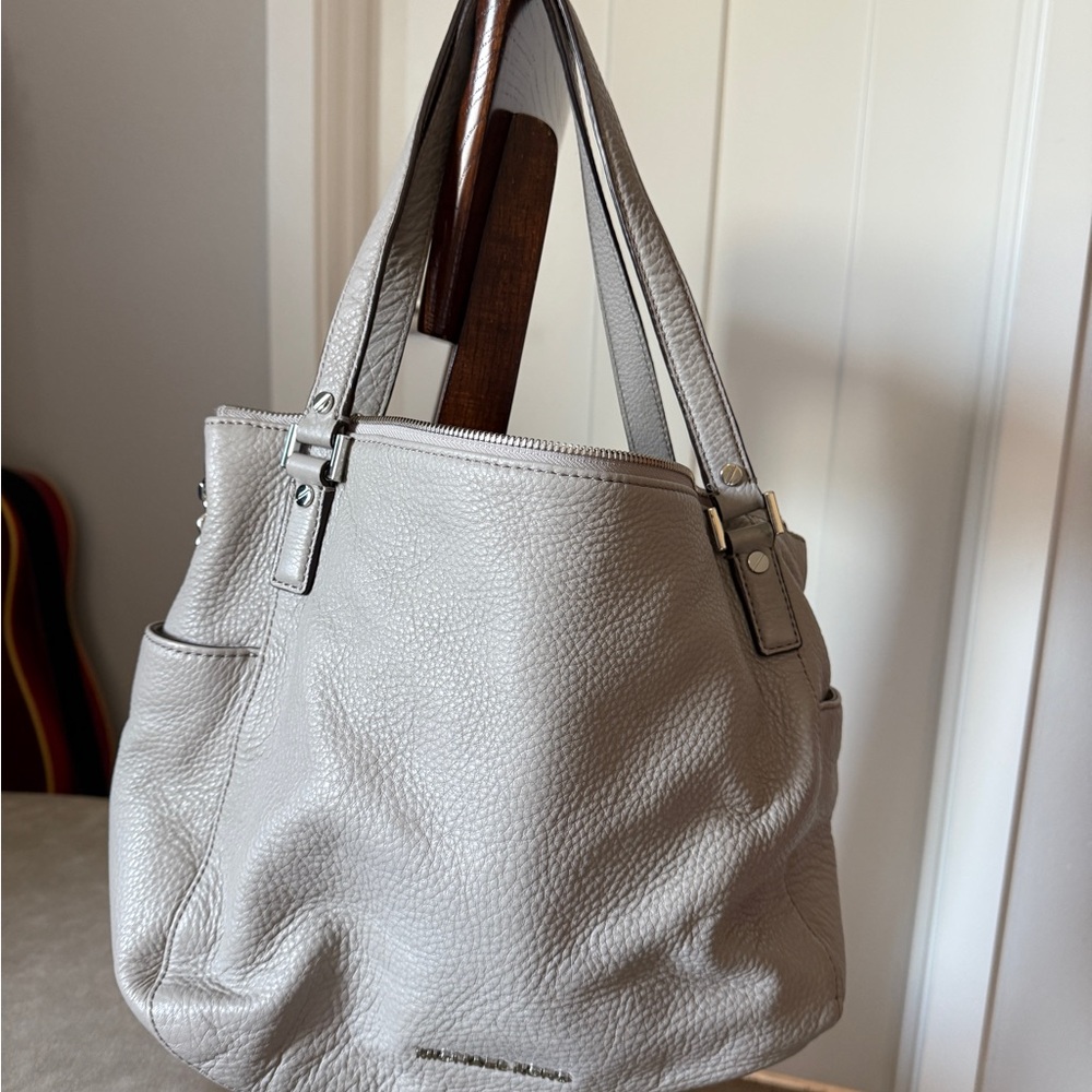 Michael Kors Gray Leather Shoulder Bag